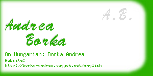 andrea borka business card